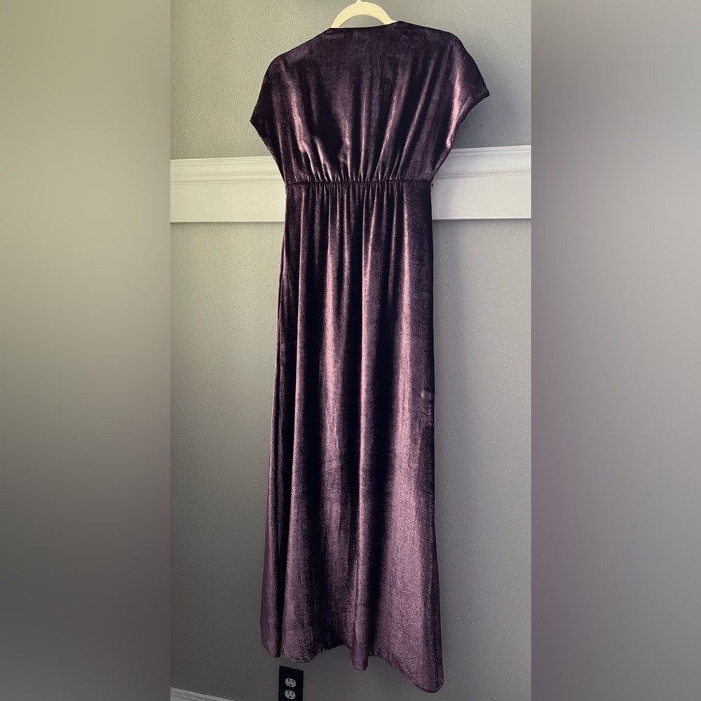 Amen Velvet Couture Maxi Dress In Mauve Size 40 IT With Stone Embellishments New - Picture 3 of 11